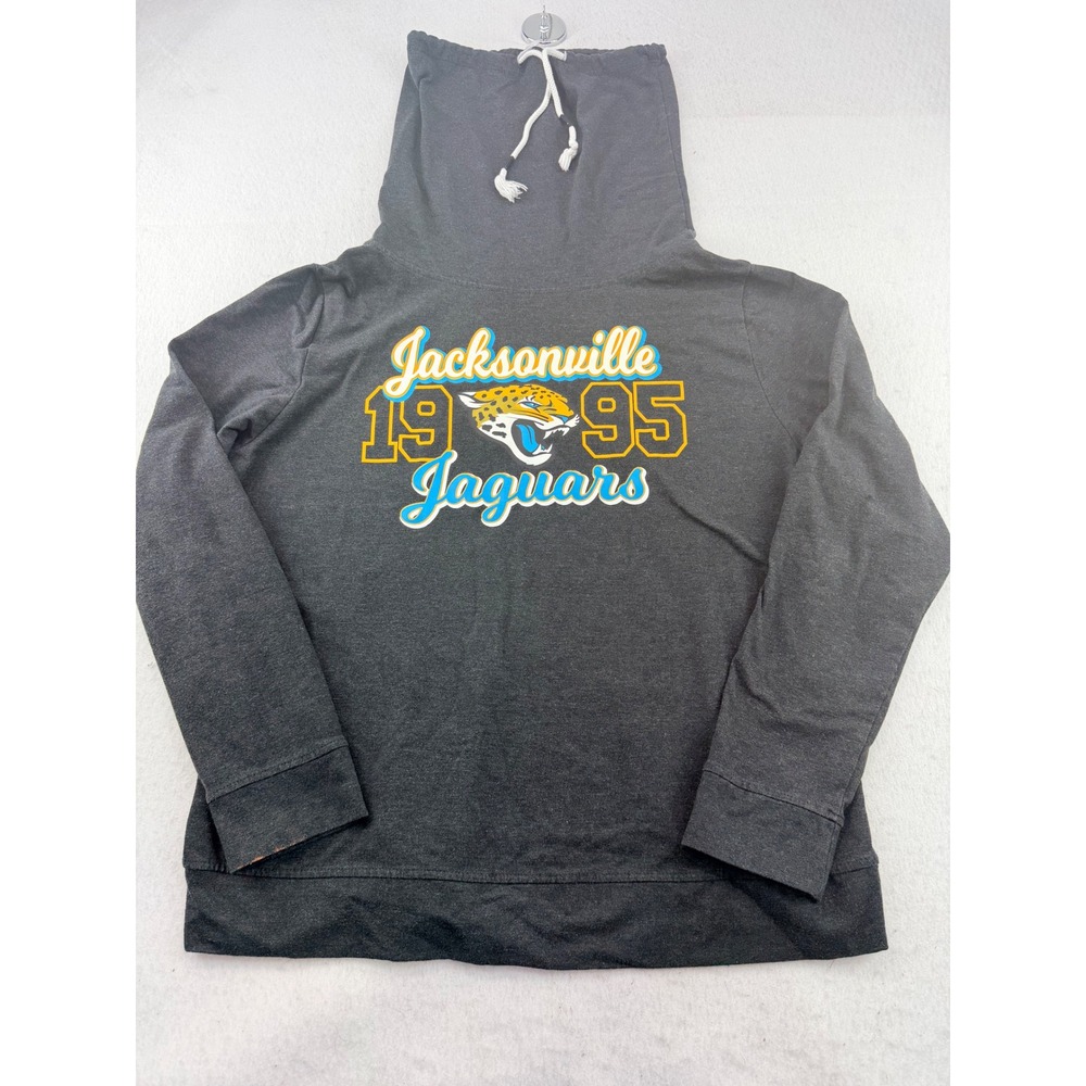 Jacksonville Jaguars NFL Funnel Neck Long Sleeve Pullover Shirt XL Gray 1995